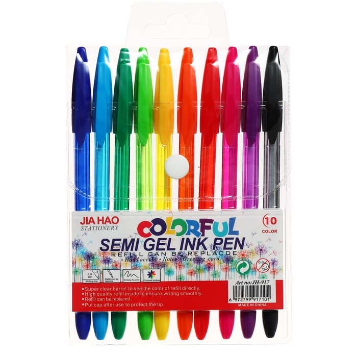 Набор шариковых ручек 10 цветов, корпус в цвет стержня, в блистере Набор шариковых ручек 10 цветов, корпус в цвет стержня, в блистере