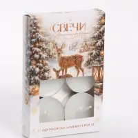 Свечи ароматические чайные &laquo;Зимний лес&raquo;, набор 6 шт.