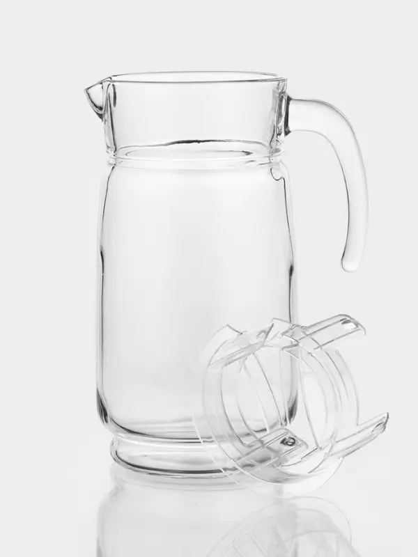Кувшин Paşabah&ccedil;e Aquatic, 1650 мл, акриловая крышка, стекло, прозрачный