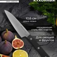 Нож кухонный овощной Magistro Hinshitsu, нержавеющая сталь, лезвие 10.6 см, длина 24 см, чёрный