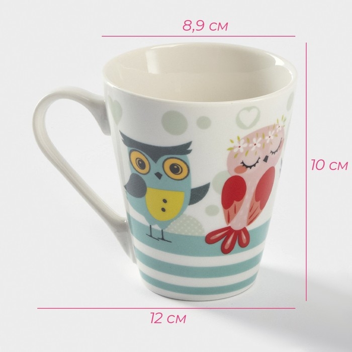 Кружка фарфоровая Доляна «Совушки», 320 мл Кружка фарфоровая Доляна «Совушки», 320 мл