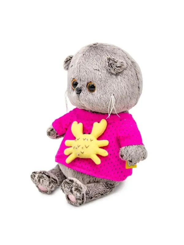 Мягкая игрушка &laquo;Кот Басик BABY&raquo; в лонгсливе с крабиком, 20 см