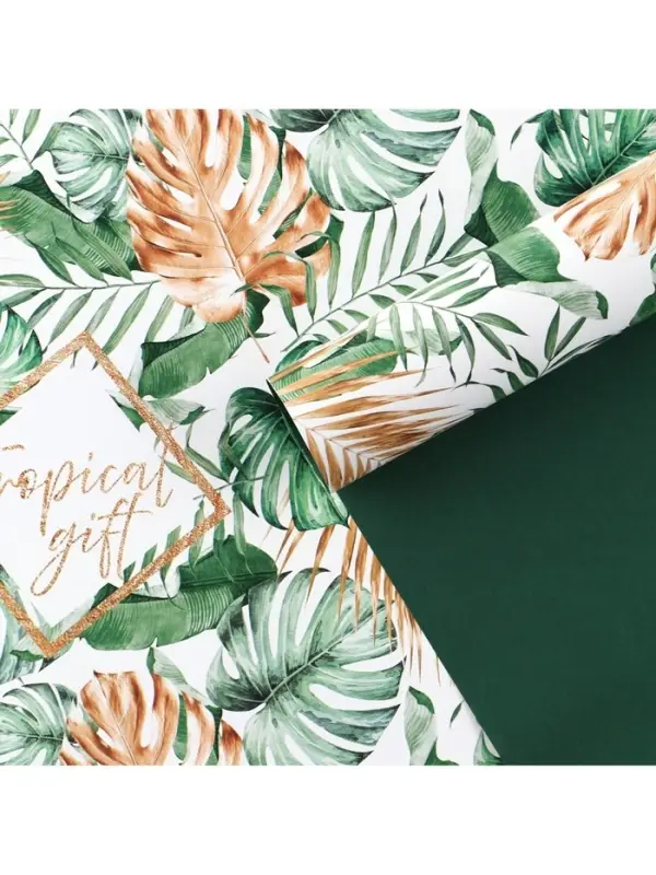 Бумага упаковочная глянцевая двухсторонняя &laquo;Тропики&raquo;, 70&times;100 см