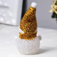 Ёлочная игрушка &laquo;Золотистый снеговичок&raquo;, 8 см, 1 LED, от батареек AG13&times;3, свечение мульти (RGB)