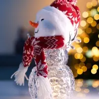 Фигура «Снеговик в красном» 28 см, 1 LED, от батареек ААА×3, свечение тёплое белое Фигура «Снеговик в красном» 28 см, 1 LED, от батареек ААА×3, свечение тёплое белое