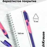 Набор ручек шариковых ErichKrause ErgoLine Grip Neon, SuperGlide, 2 штуки, узел 0.5 мм, синняя