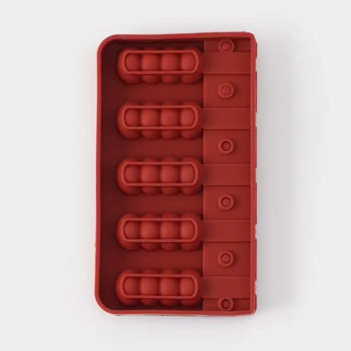 Форма для леденцов &laquo;Батончик&raquo;, силикон, 19&times;11&times;2 см, 5 ячеек (6&times;2.6 см), МИКС