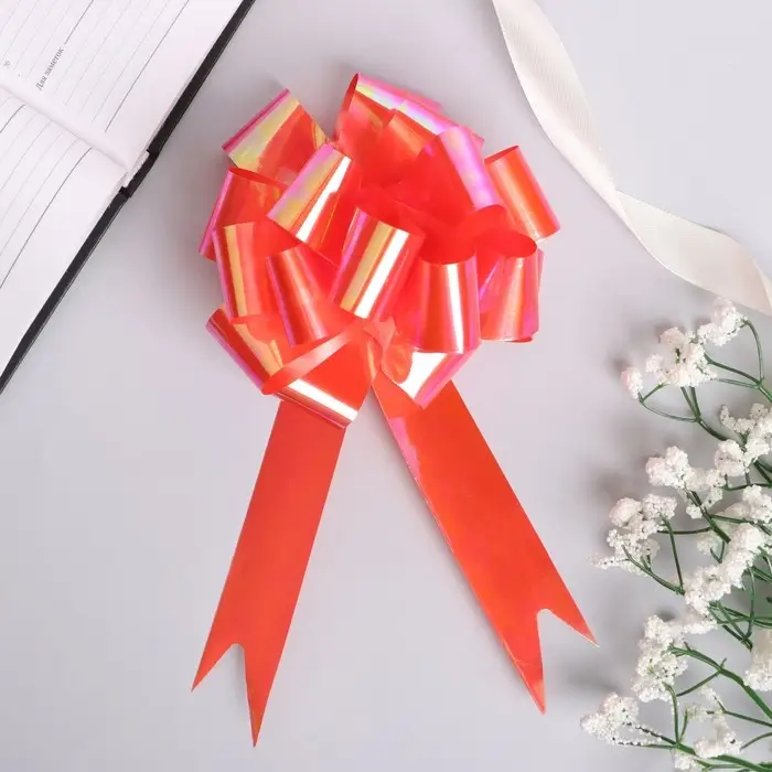 Бант - шар №3 перламутровый, красный Бант - шар №3 перламутровый, красный