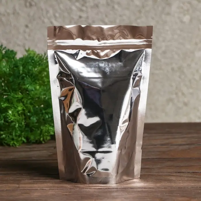 Пакет Zip-lock ПП, металлизированный, со сплошным окном, 13&times;20 см