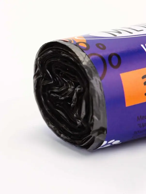 Мешки для мусора 35 л, ПНД толщина 10 мкм, 30 шт в рулоне, цвет черный