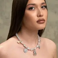 Бусы &laquo;Жемчуг. Скарабей&raquo;, 40 см, №10, белые в серебре