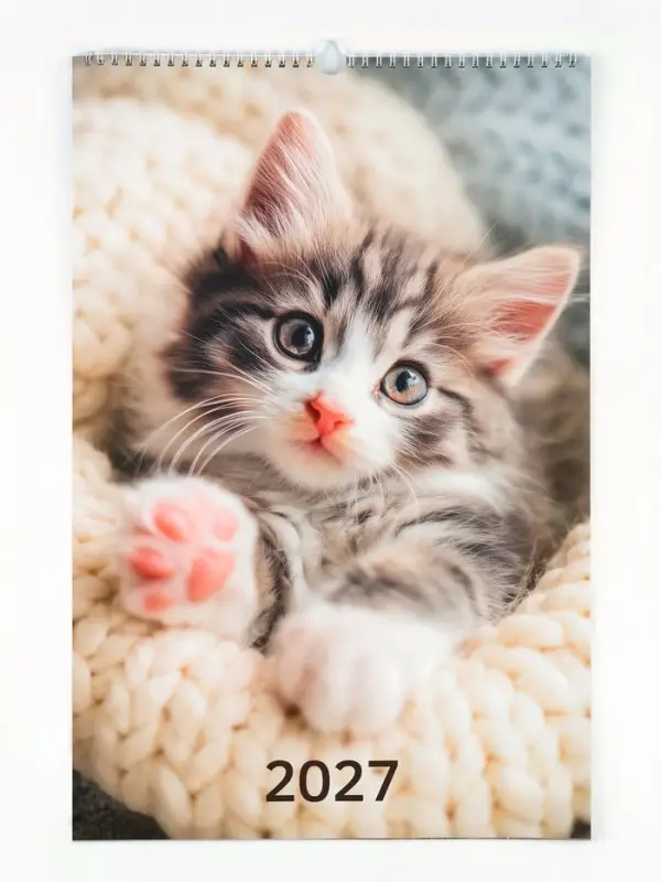 Календарь 2027 перекидной на ригеле А3 &laquo;Коты&raquo;