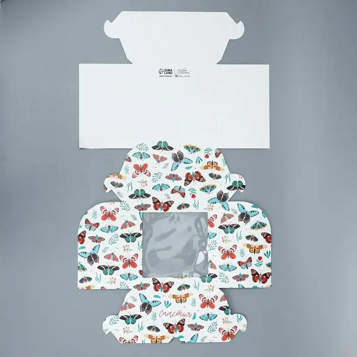 Коробка для капкейков, кондитерская упаковка двухсторонняя, 4 ячейки «Бабочки», 16 х 16 х 10 см Коробка для капкейков, кондитерская упаковка двухсторонняя, 4 ячейки «Бабочки», 16 х 16 х 10 см