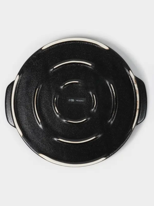Блюдо для подачи с клош крышкой Magistro &laquo;Галактика&raquo;, фарфор, d=22 см, чёрный