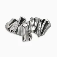 Брошь корейский стиль "Мятая" цвет серебро Брошь корейский стиль "Мятая" цвет серебро