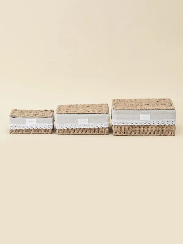 Корзины для хранения SL Home, плетёные, ручной работы, 3 шт.: от 18&times;12&times;8 см до 26&times;20&times;12 см