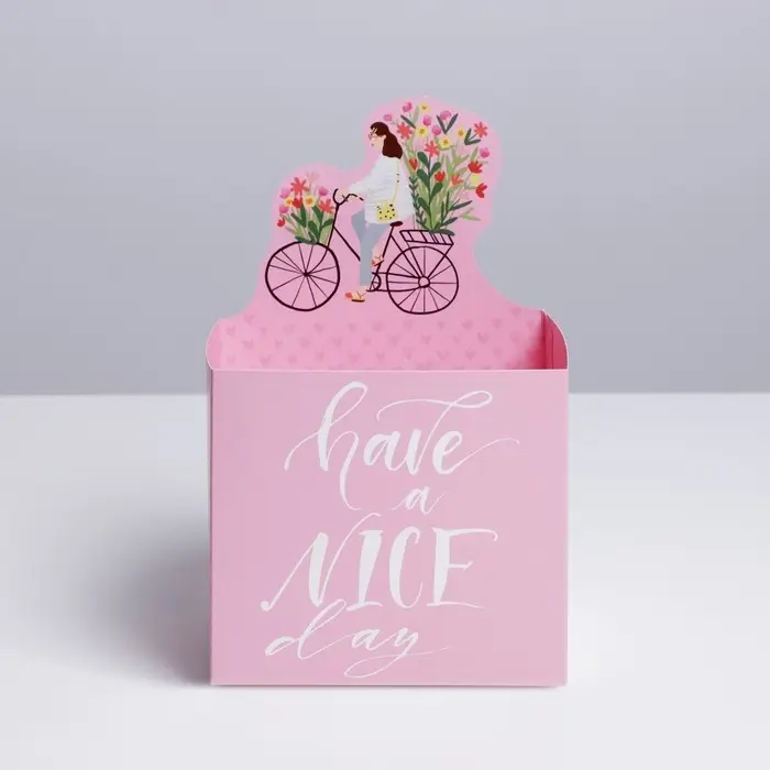 Коробки для мини букетов HAVE A NICE DAY, 12×20×10 см