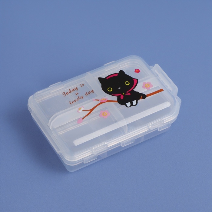 Таблетница, 10 × 6 × 3 см, 10 секций, цвет белый Таблетница, 10 × 6 × 3 см, 10 секций, цвет белый