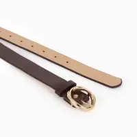Ремень жен 05-01-01-01, Июнь2510, 2,9*0,3*110 см, без винта, пряж золото, 1 прокол, корич