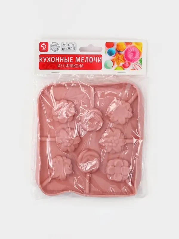Форма для леденцов Доляна &laquo;Летний полдень&raquo;, силикон, 12.5&times;12.5&times;1.5 см, 8 ячеек (2.7&times;2.7 см), с палочками, МИКС