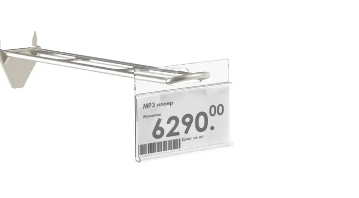 Ценникодержатель на крючок, подвесной, 7×3,9 см, прозрачный