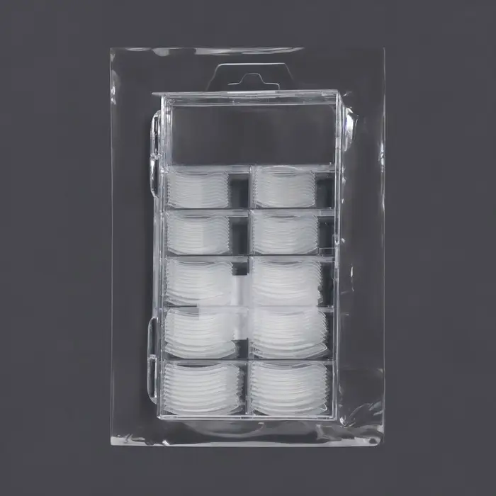 Верхние формы для наращивания в контейнере, 100 шт., мягкий квадрат, прозрачные