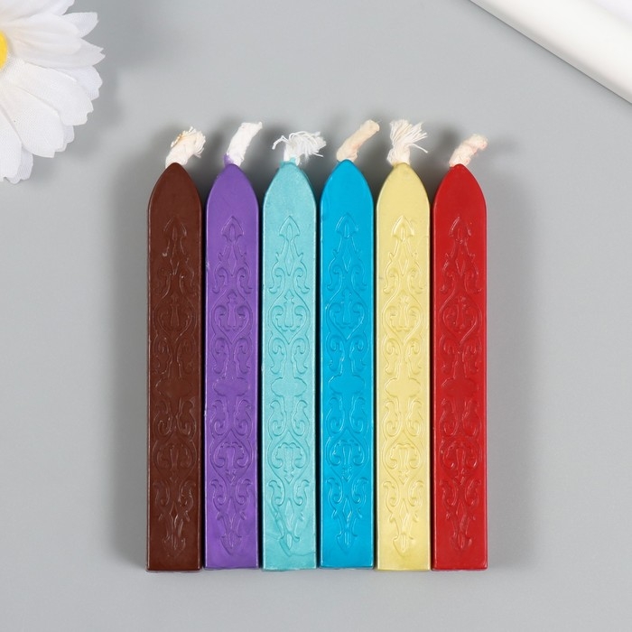 Сургуч для печати с фитилём Сургуч для печати с фитилём "Разноцветные" набор 6 шт 14,8х16 см