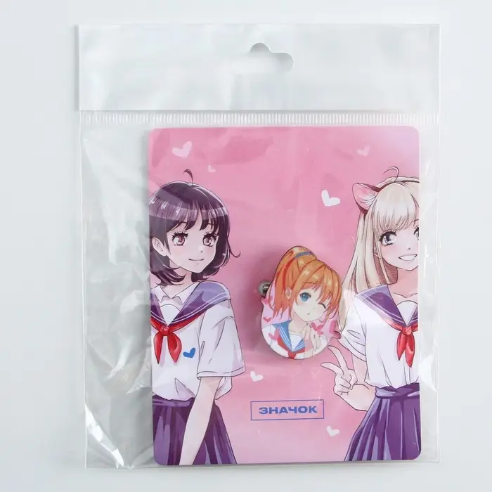 Значок деревянный «Школьницы», аниме, 2,6 х 3,3 см Значок деревянный «Школьницы», аниме, 2,6 х 3,3 см