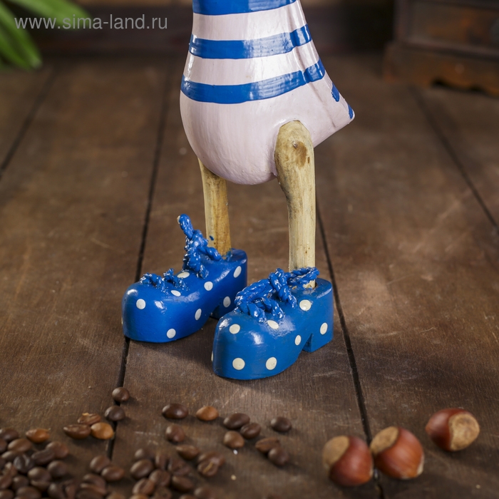 Сувенир Сувенир "Утка в розово-голубой одежде" дерево 13х9х27 см