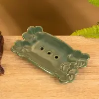 Мыльница &laquo;Цветочный мост&raquo;, 14.5&times;7.5&times;2 см, керамика, зелёная