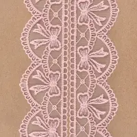 Кружево на сетке, 55 мм, 11&plusmn;1 м, нежно-розовое