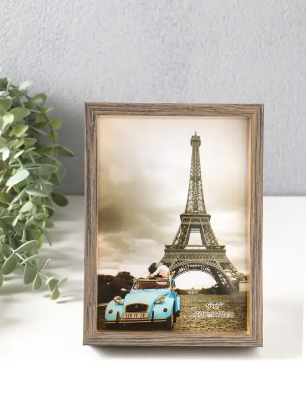 Фоторамка пластик 13х18 см "Ламберто" бежево-чёрный с золотом 19х14х3,5 см