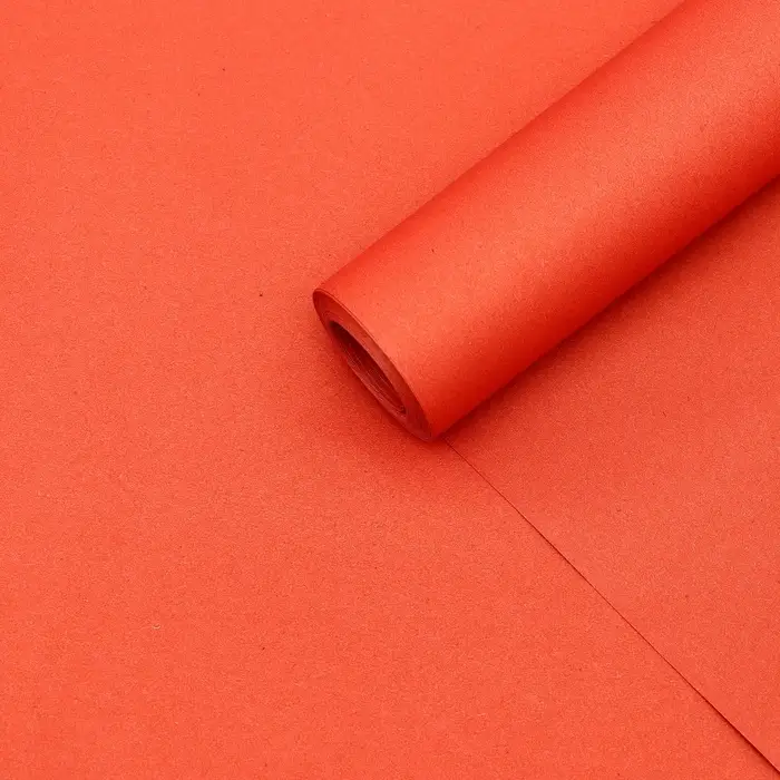 Бумага упаковочная крафт, красная, 0.68&times;10 &plusmn;5% м, 70 г/м&sup2;