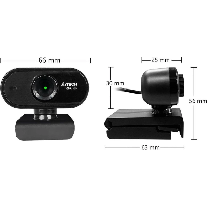 Веб-камера A4Tech (PK-925H) черный 2Mpix (1920x1080) USB2.0 с микрофоном