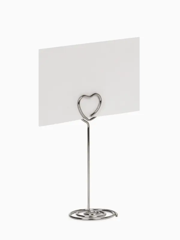 Подставка под ценник, фото &laquo;Сердце&raquo;, с зажимом, 3.3&times;3.3&times;8.3 см, цвет серебро