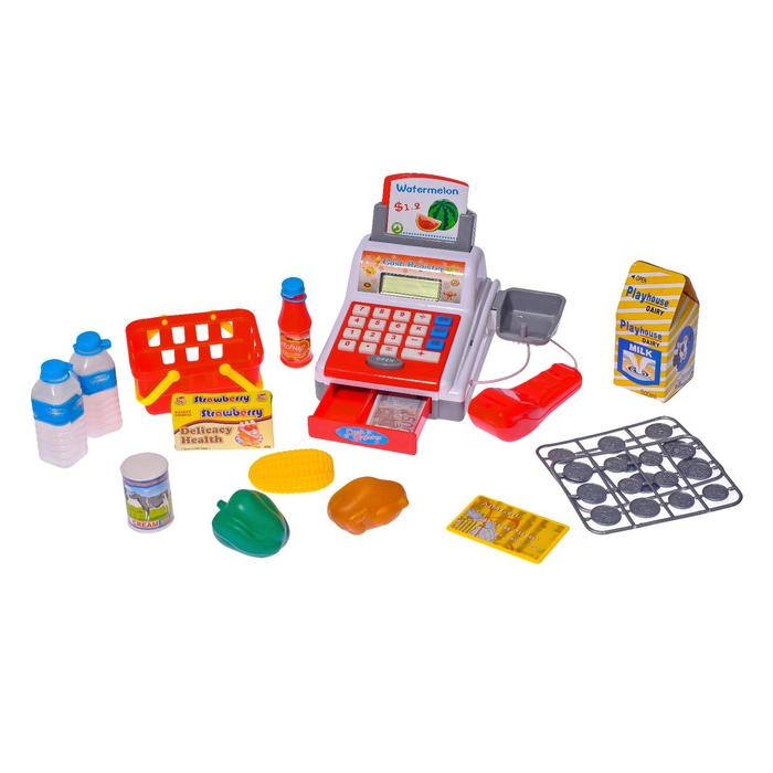 Касса с продуктами, звуковые эффекты, работает от батареек Касса с продуктами, звуковые эффекты, работает от батареек