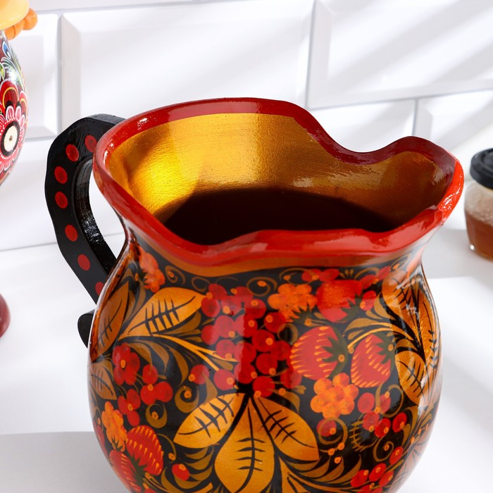 Кувшин «Ягодка», без крышки, 18,5×12×19 см, хохлома, микс Кувшин «Ягодка», без крышки, 18,5×12×19 см, хохлома, микс