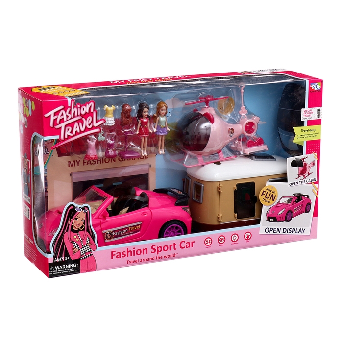 Игровой набор «Путешественницы» машина с прицепом, вертолёт, куклы, аксессуары Игровой набор «Путешественницы» машина с прицепом, вертолёт, куклы, аксессуары