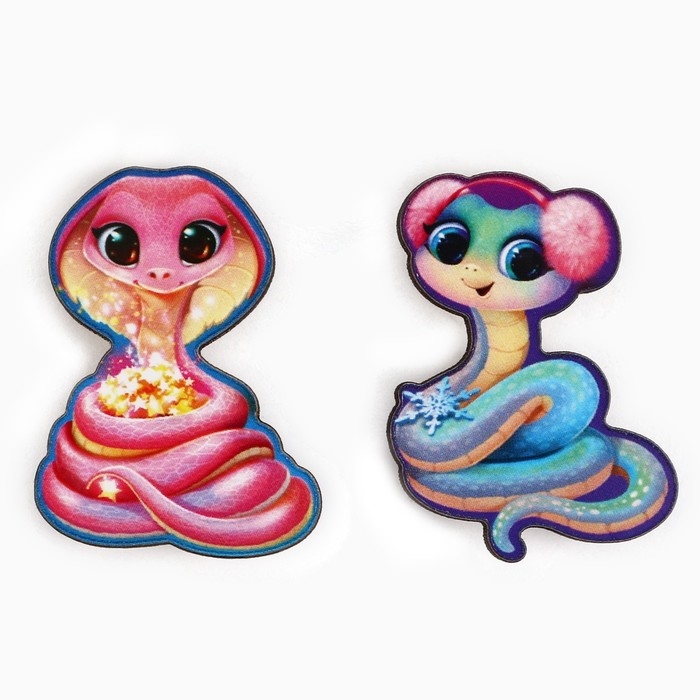 Значки новогодние «Новый год: только спокойствие», набор, 2 шт Значки новогодние «Новый год: только спокойствие», набор, 2 шт