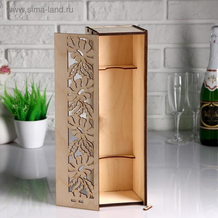 Коробка для вина с ромашками 38*11*11 см