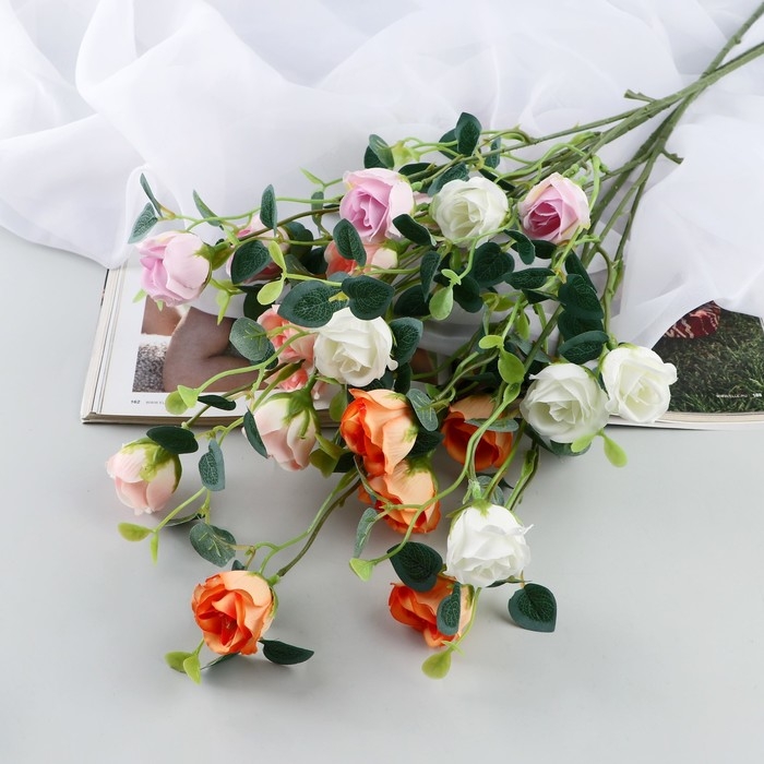 Цветы искусственные  Цветы искусственные "Роза эустома" 47 см, микс