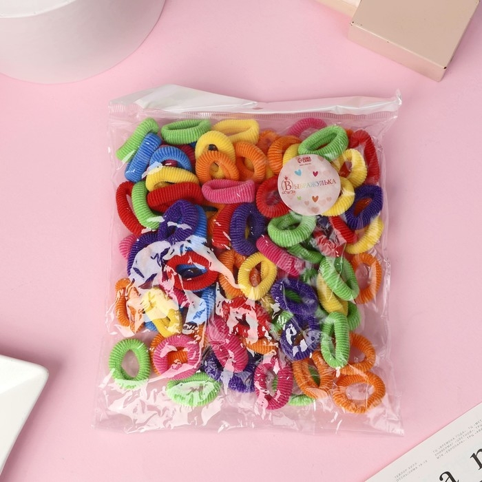 Резинка для волос  Резинка для волос "Махрушка" (набор 100 шт) классика, 2,5 см