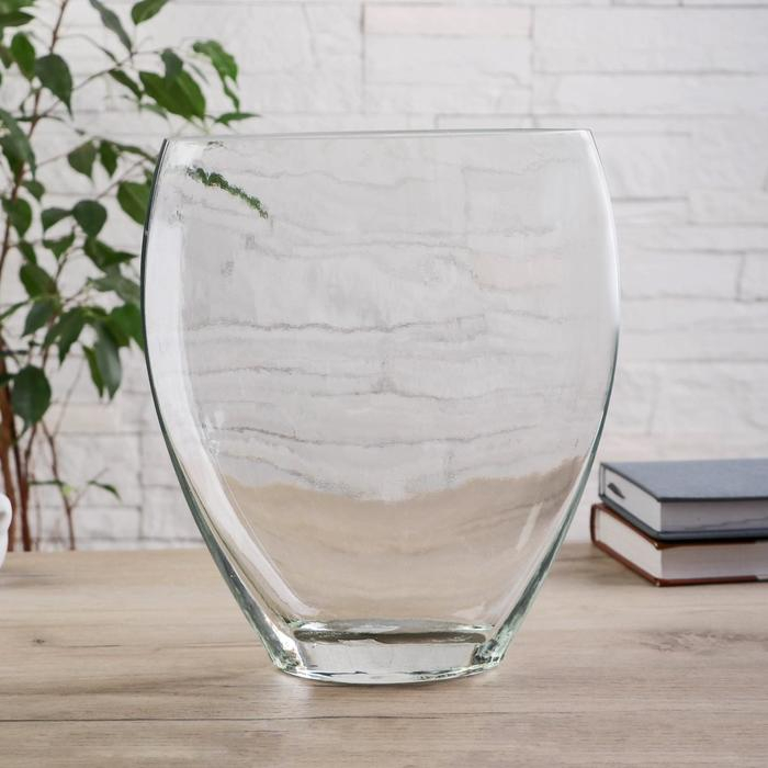 Ваза Ваза "Тигровый глаз" H=25 см, B=21 см, L=10 см 3л прозрачная