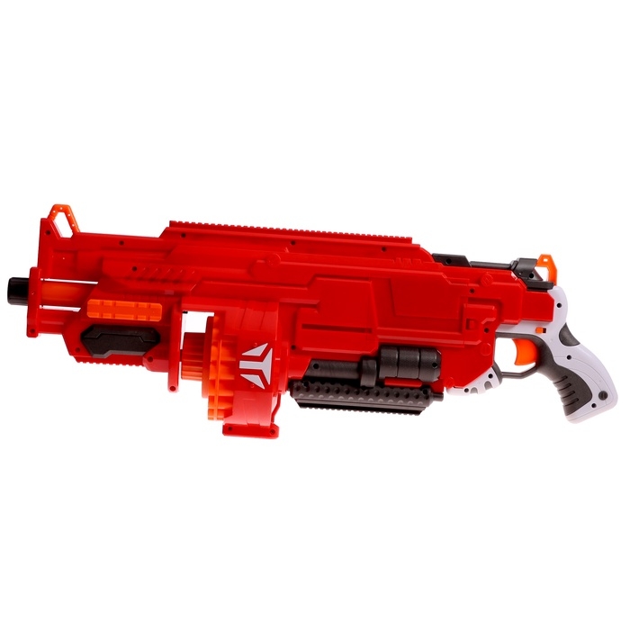 Бластер «Огненный», стреляет мягкими пулями, работает на батарейках Бластер «Огненный», стреляет мягкими пулями, работает на батарейках