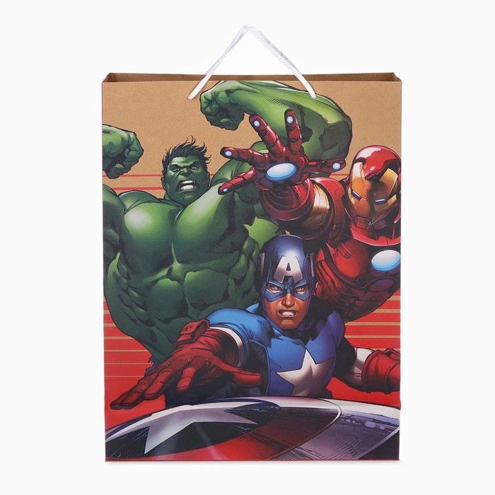 Пакет подарочный крафт, 40х31х11.5 см, Мстители Пакет подарочный крафт, 40х31х11.5 см, Мстители