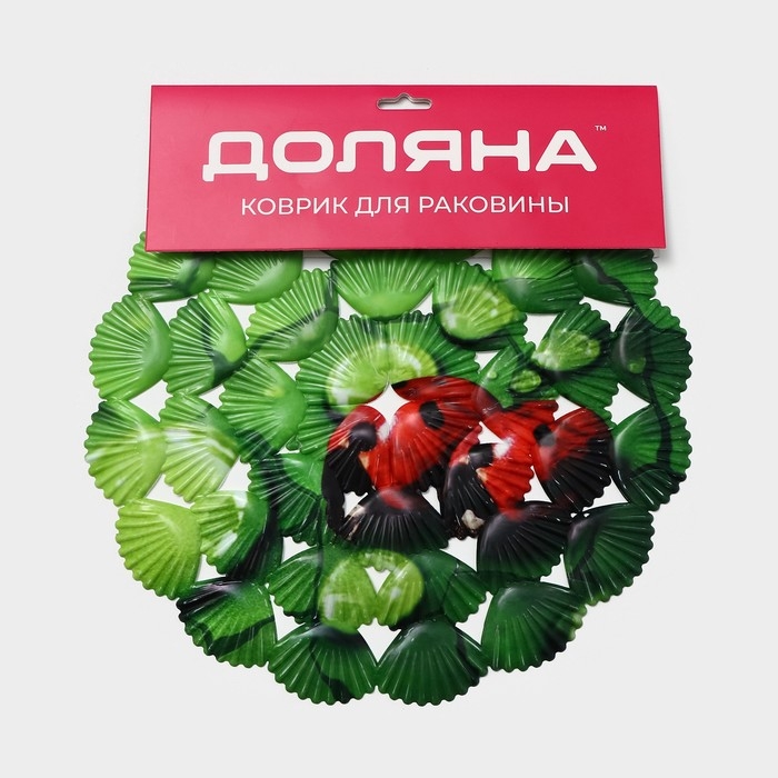 Коврик в раковину Доляна «Божья коровка», 28×28 см Коврик в раковину Доляна «Божья коровка», 28×28 см