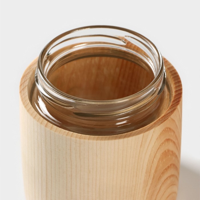 Банка - контейнер для сыпучих и жидкостей Magistro, герметичная, с крышкой, цельный кедр, 100 мл Банка - контейнер для сыпучих и жидкостей Magistro, герметичная, с крышкой, цельный кедр, 100 мл