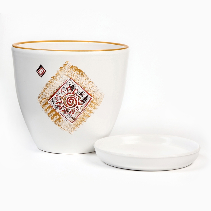 Горшок цветочный Горшок цветочный "Космея" белый, 2,4 л