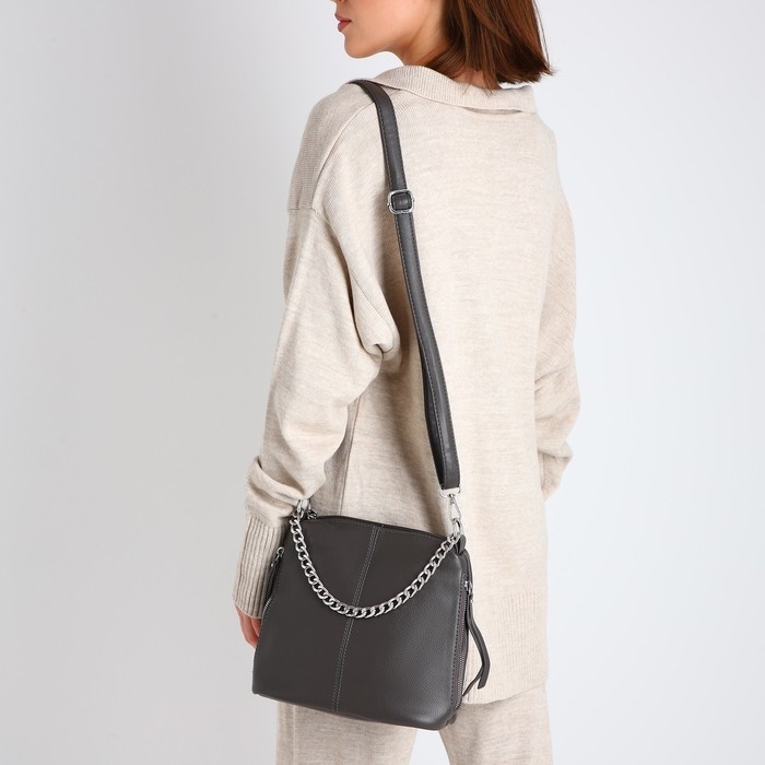 Сумка-мешок на молнии, цвет серый Сумка-мешок на молнии, цвет серый