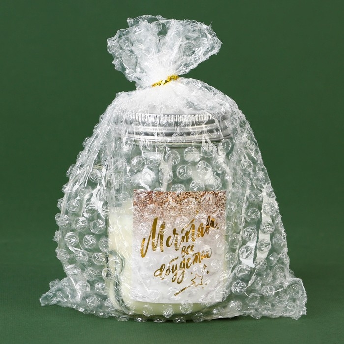 Новогодняя свеча в банке с ручкой «Мечтай», аромат ваниль Новогодняя свеча в банке с ручкой «Мечтай», аромат ваниль